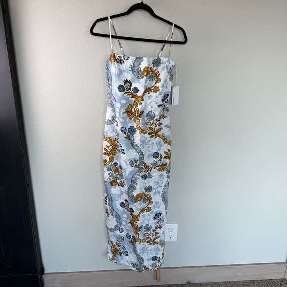 New REFORMATION Frankie Linen Dress in Reign Print NWT Wedding Women’s Size 2 - Picture 3 of 16